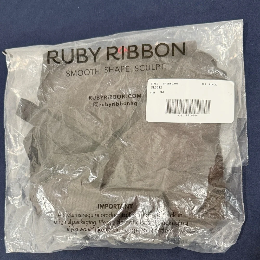Ruby Ribbon Black Sheer Cami - Picture 2 of 8